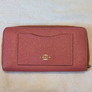 Coach Sparkle Pink Accordion Zippy Wallet